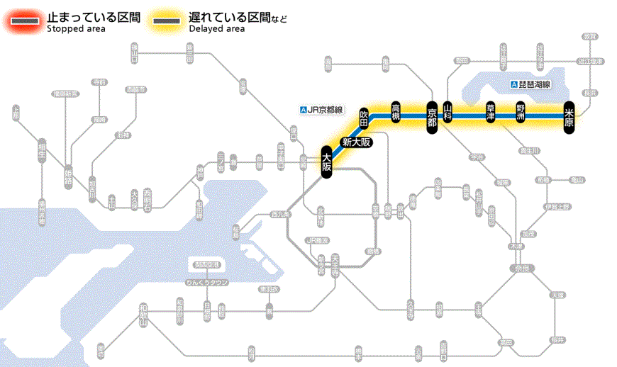 京阪神地区の路線図